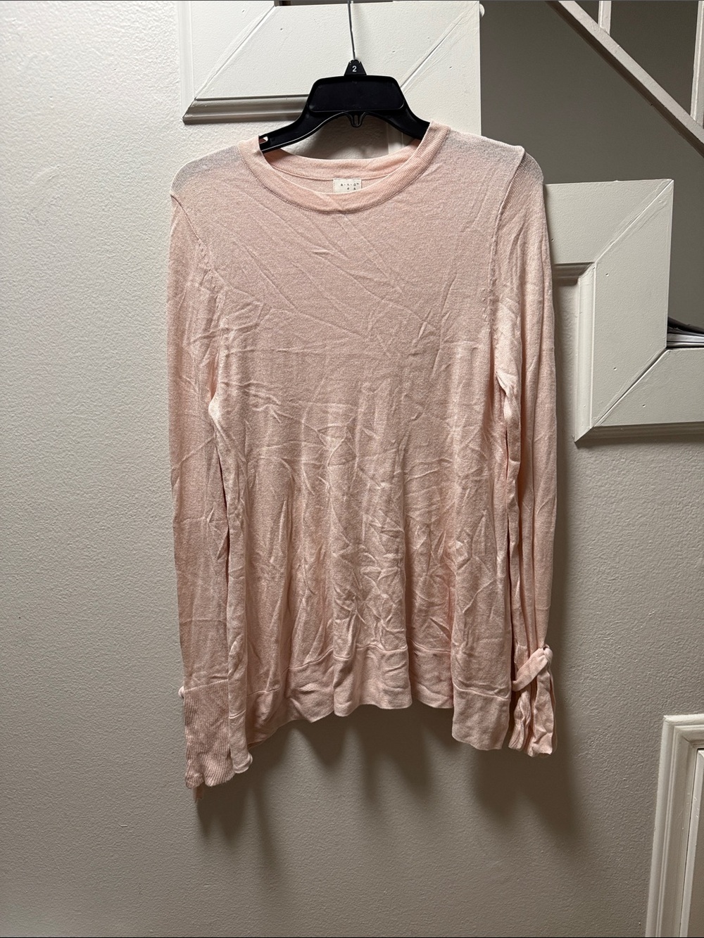 a new day Soft Pink Long Sleeve Crew Top with Cuff Ties